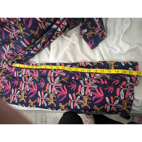 ModCloth Bold Notion Cat Jumpsuit Size Small Linen Blend Colorful - Picture 16 of 16